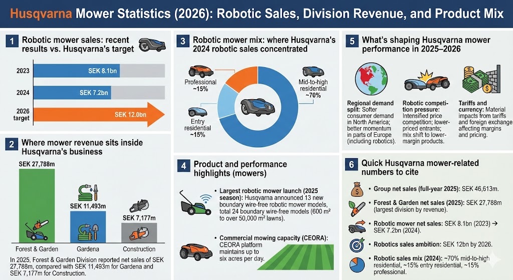 husqvarna mower statistics