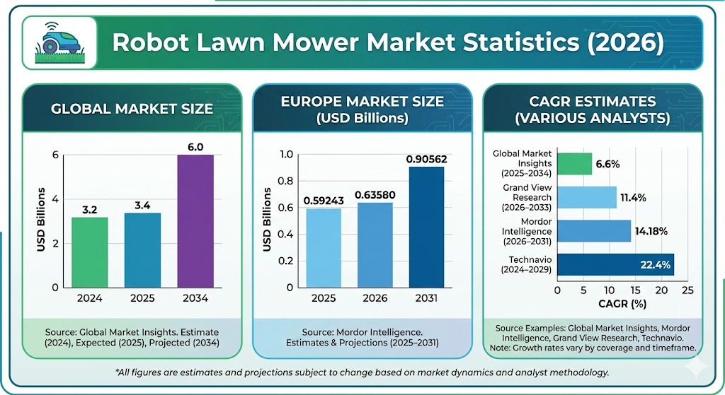 robot lawn mower market statistics